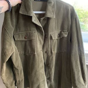 Green Corduroy Shacket